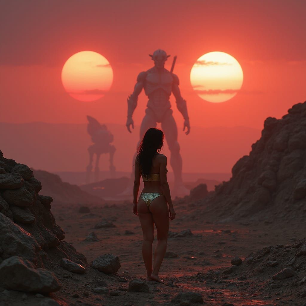 Ethereal Space Princess on Barren Alien World