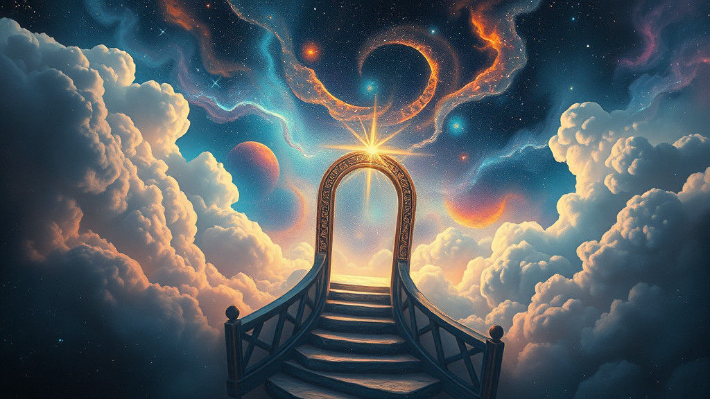 Mystical Portal Amidst Nebula's Clouds