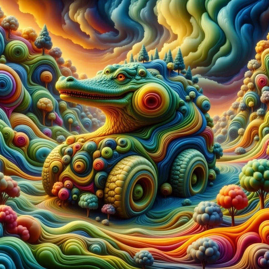 Chibi Alligator Races in Mad Max Style