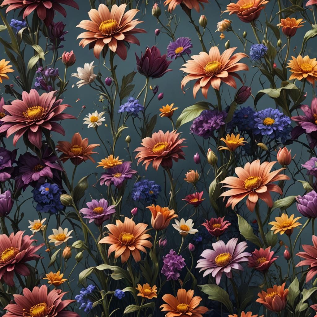 Fantastical Flowers in Detailed Matte Painting