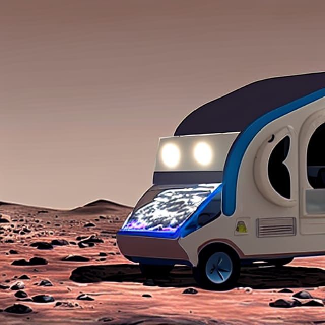 Futuristic RV Camping on Mars: Realistic Environment