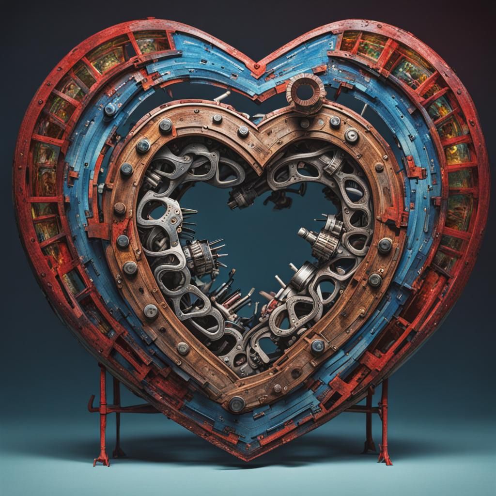Heart and Horseshoe Collision in Vivid Color