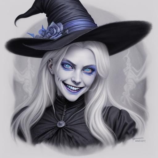 Victorian Warlock and Witch Twins Charcoal Drawing