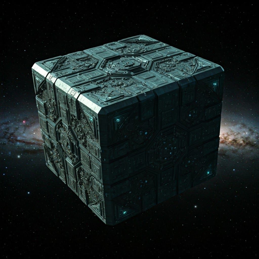 Borg-Inspired Spacecraft Dominates Futuristic Galaxy