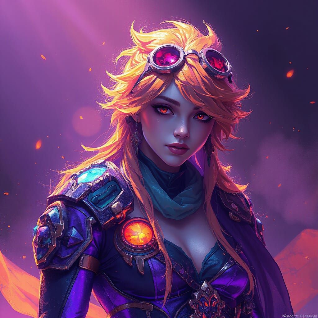 Born in Purple: Hyperdetailed Art Nouveau Portrait