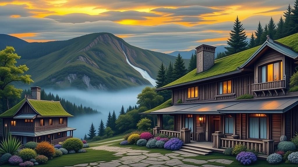 Abstract Art with Yellow Flux Aesthetic