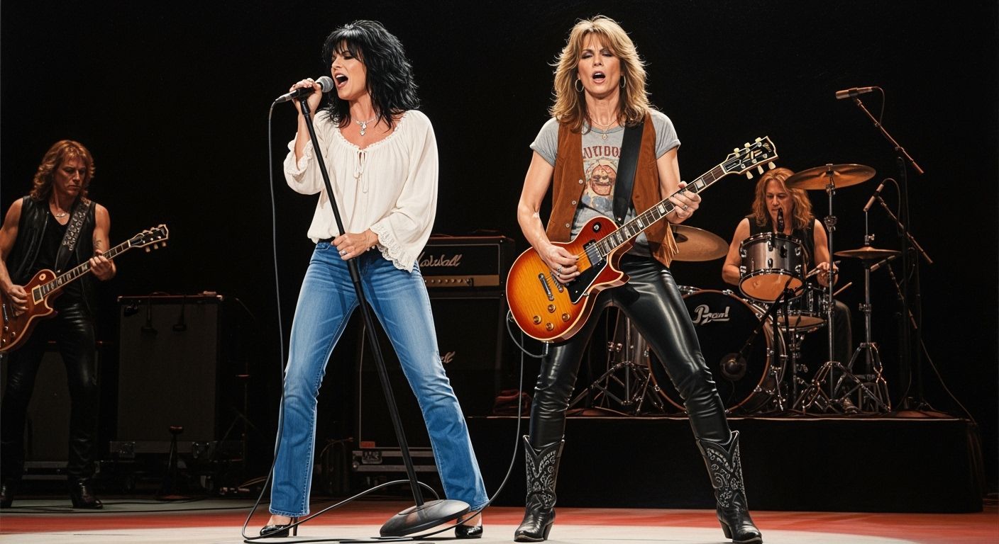 Rock Stars Performing Live on Stage Oil Painting