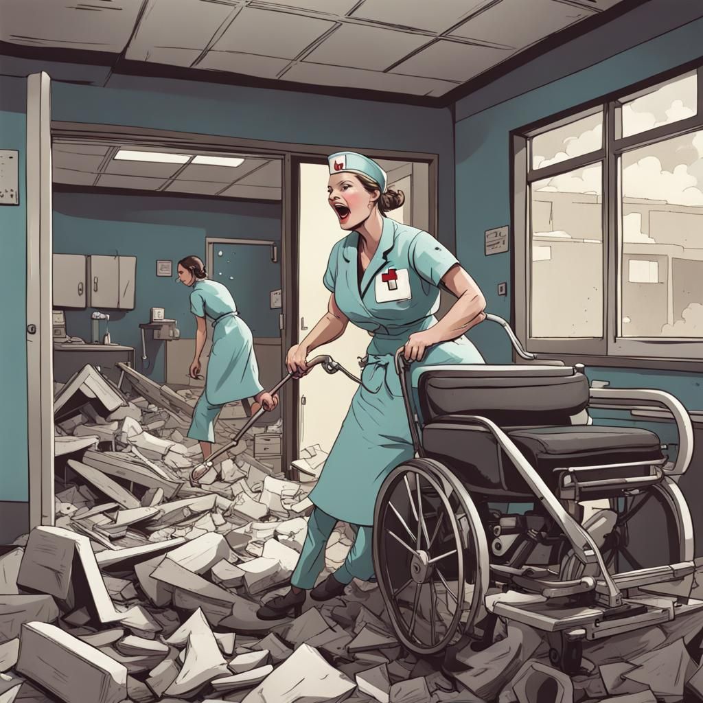 Furious Nurse Destroys Hospital in Fiery Rage