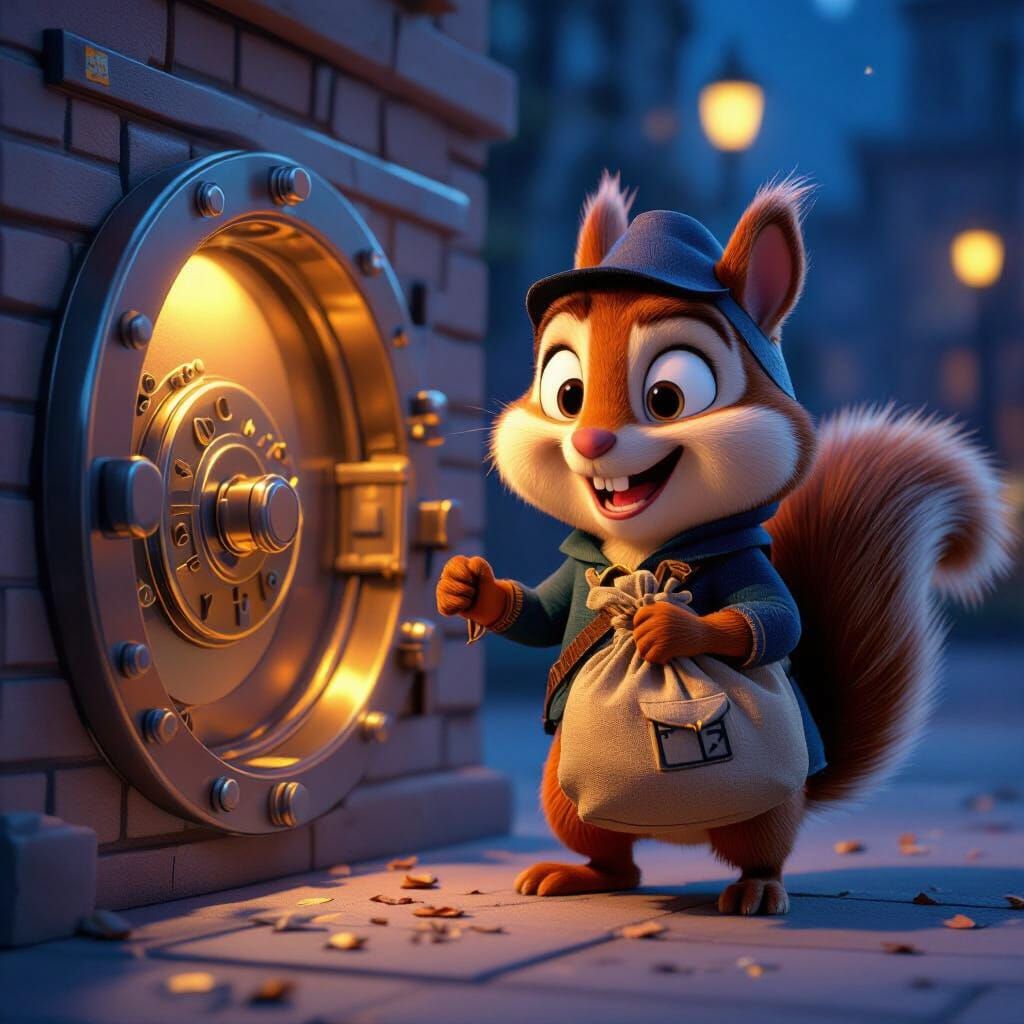 Naughty Squirrel Robber in 3D Pixar Animation