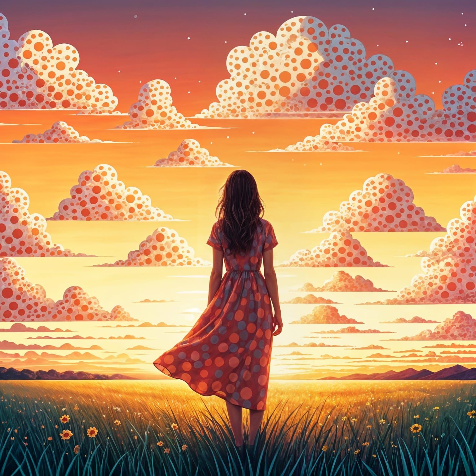 Polka Dot Clouds in a Sunset Sky