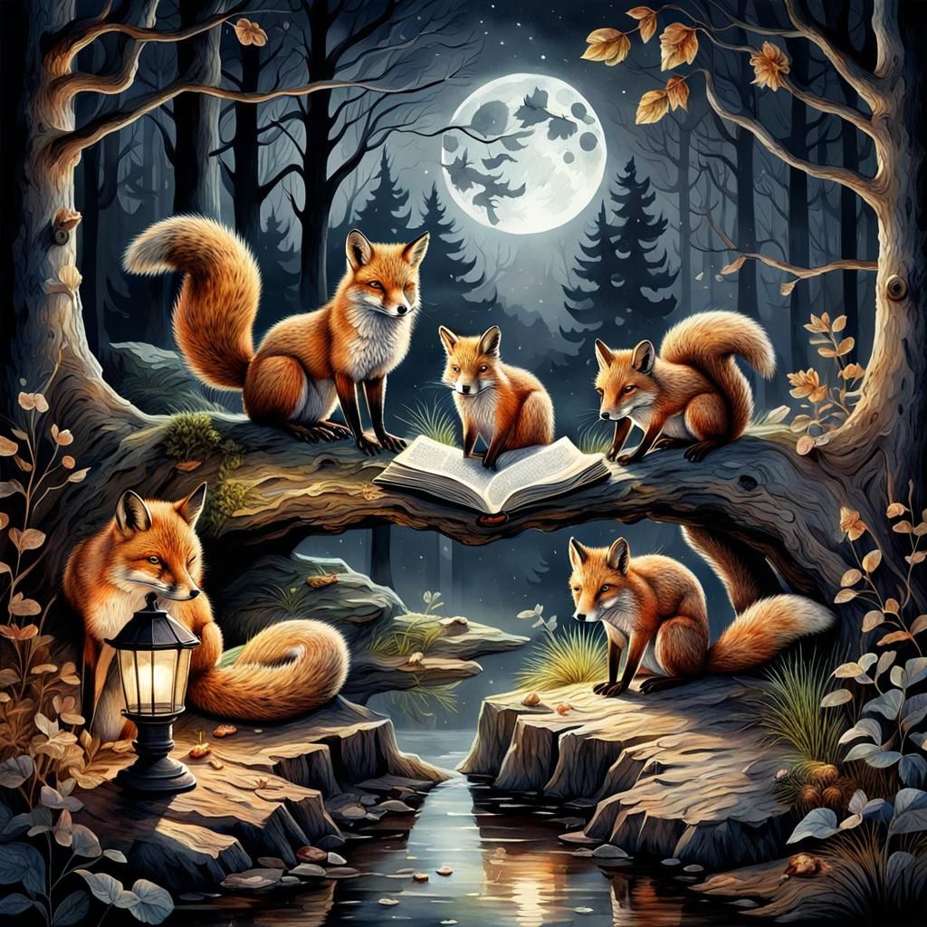 Woodland Creatures in Dreamy Watercolor Style