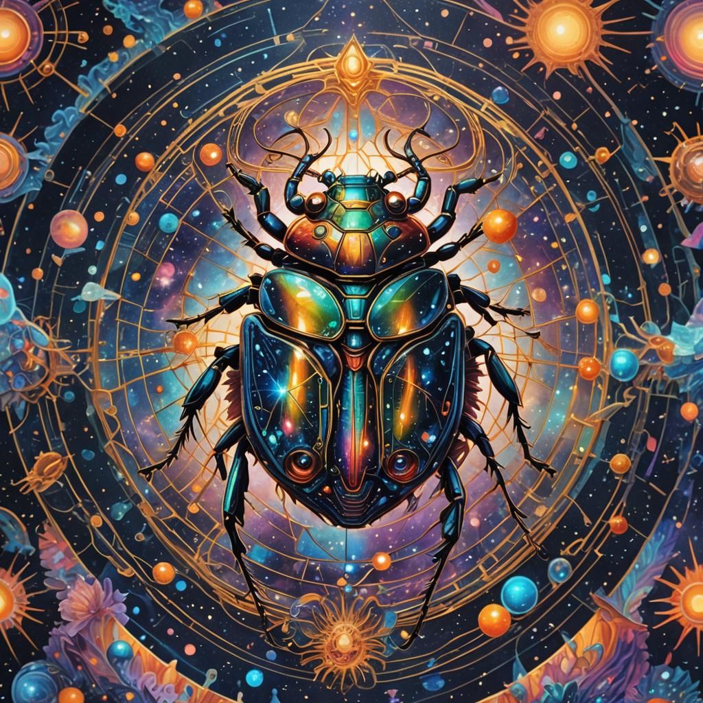 Holographic Cosmic Bug: Astral Illustration