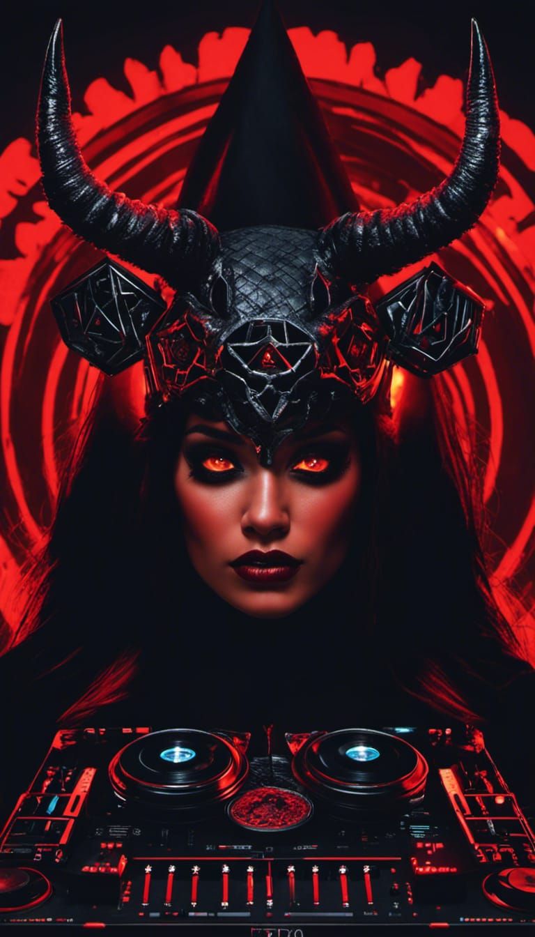 Demonic Girl DJ Album Cover Art