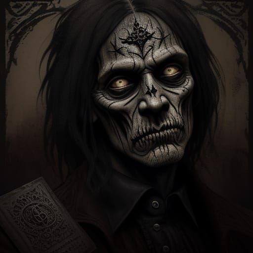 Ornate Gothic Inscription "1970s" on Weathered Background