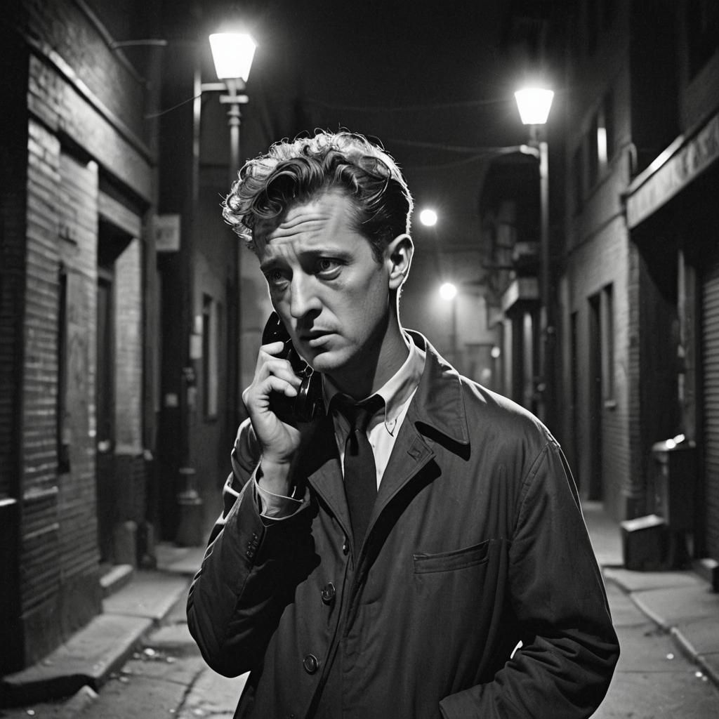 Alfred Hitchcock Style: Alex Winter in Noir Film