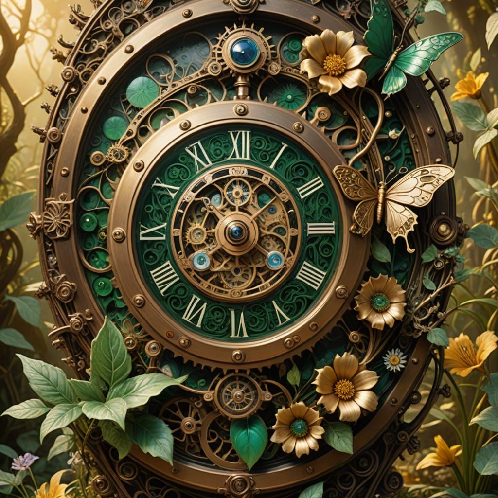 Steampunk Garden Blooms with Clockwork Wonder