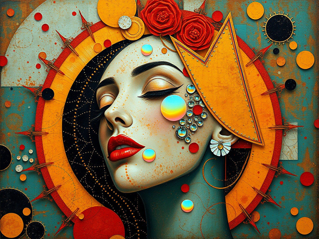 Abstract Masterpiece in Qajar Art Style