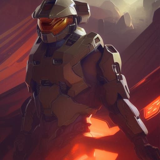 Halo Concept Art in Dynamic Lighting Style
