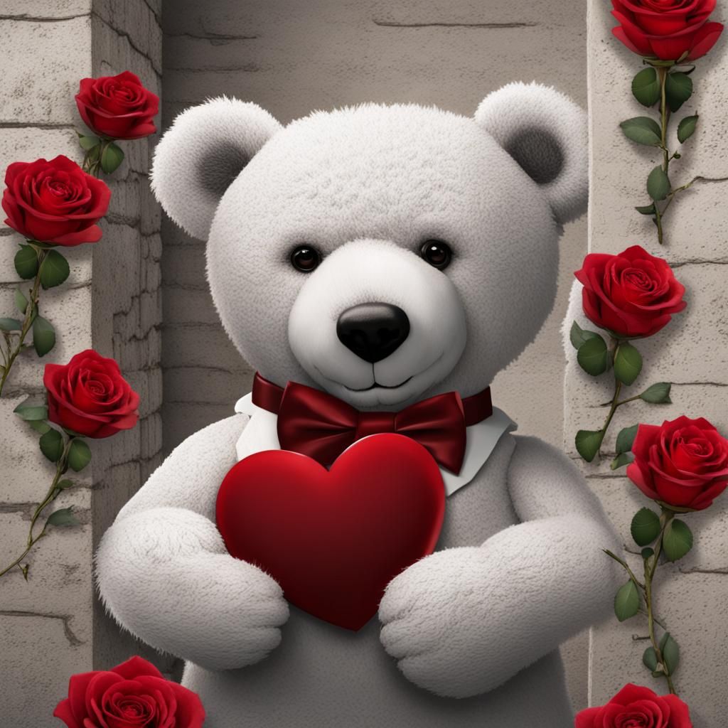 Teddy Bear Bursting Through Concrete Wall