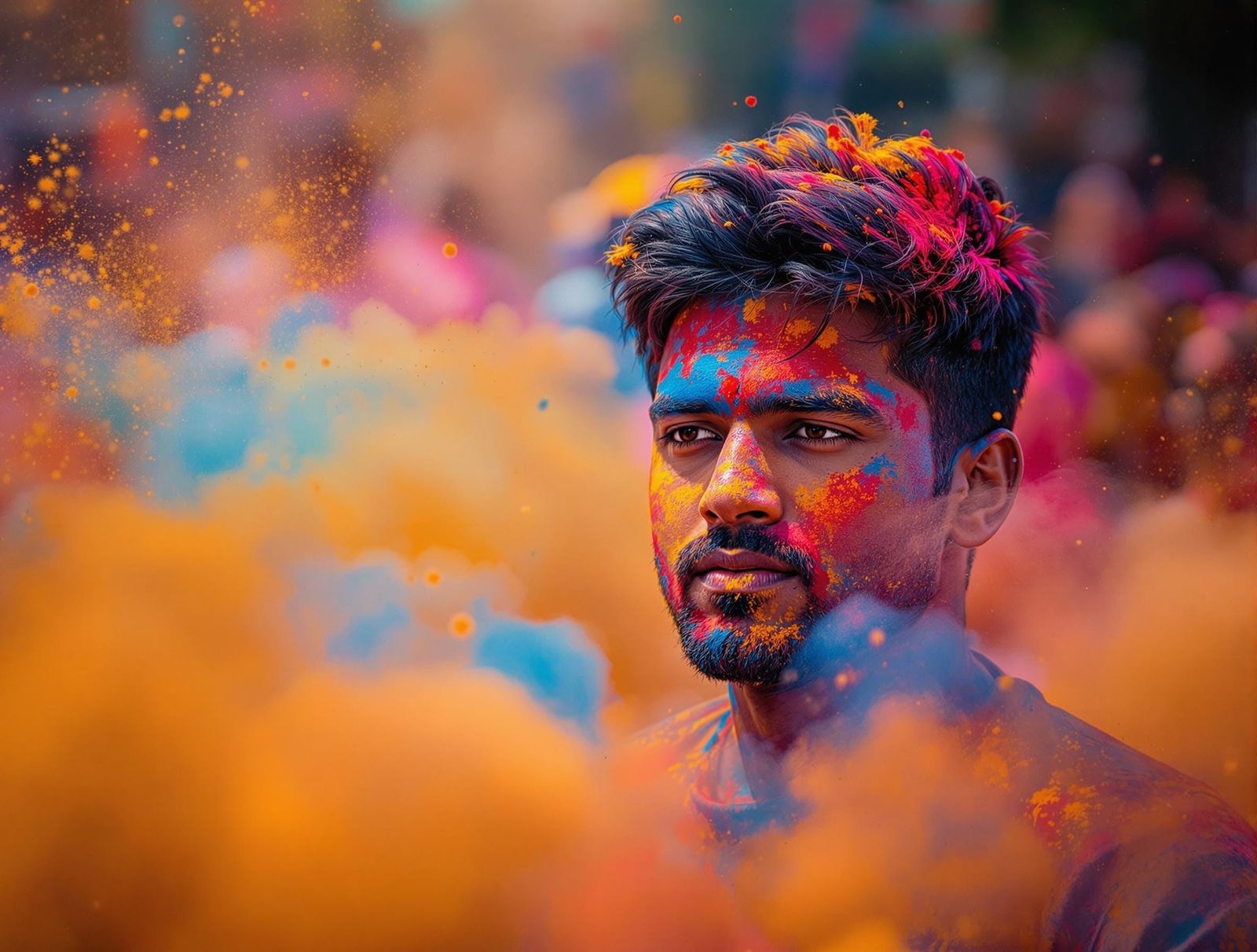 Vibrant Holi Festival Scene in India