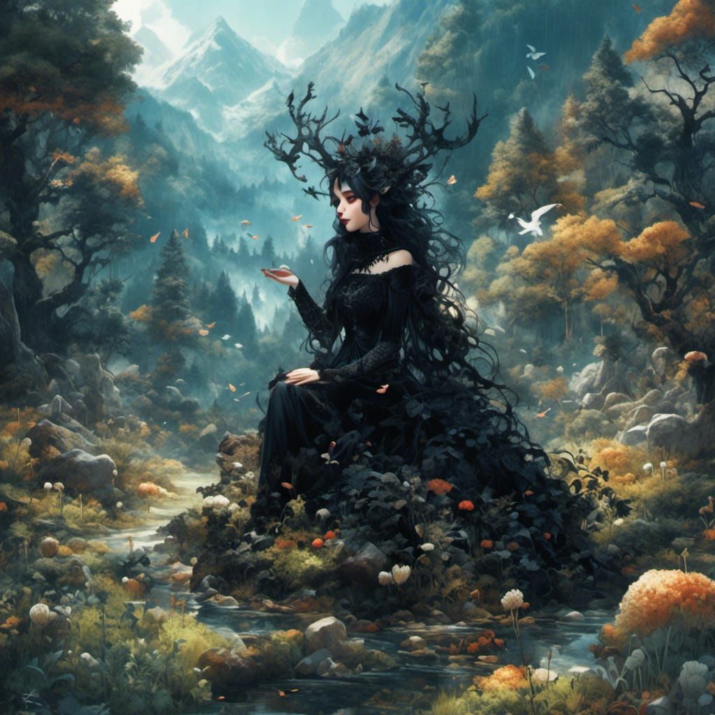 Ethereal Anti-Fairy in a Dark, Mystical Landscape