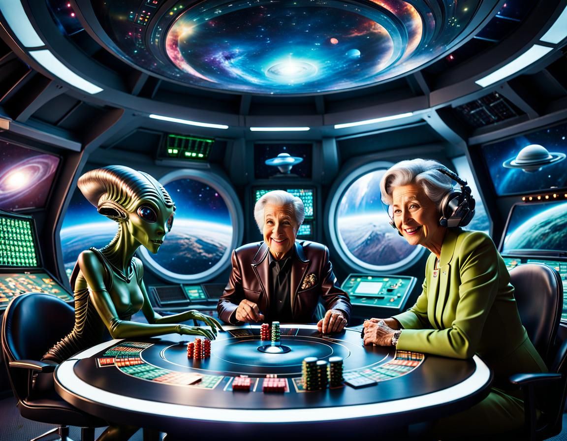 Aliens and Seniors in UFO Cafe: 8k Photography