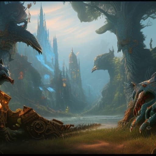 Detailed Furry Character in Fantasy Concept Art