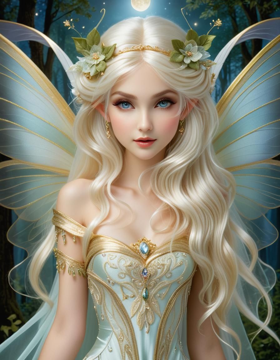 Enchanting Elf Princess with Delicate Wings