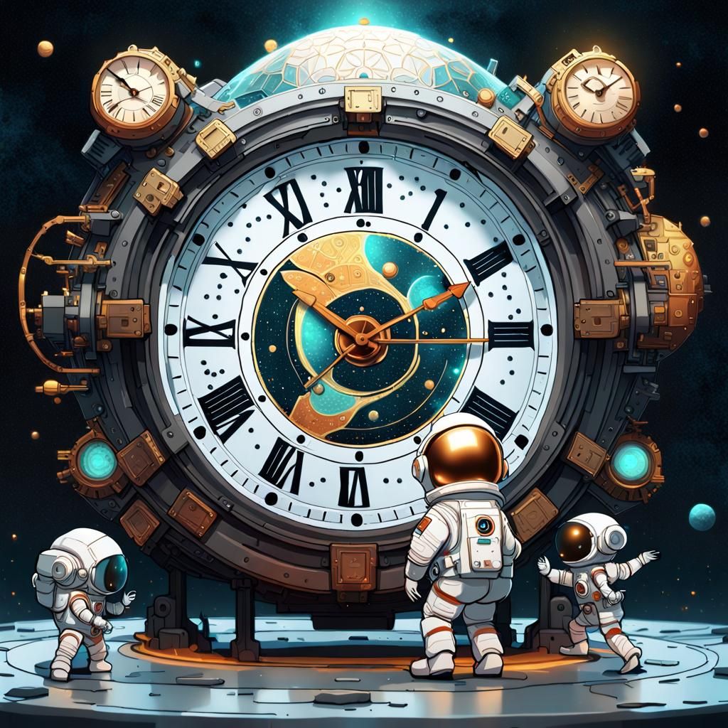 Toddler Astronaut's New Year Countdown in Sci-Fi Style