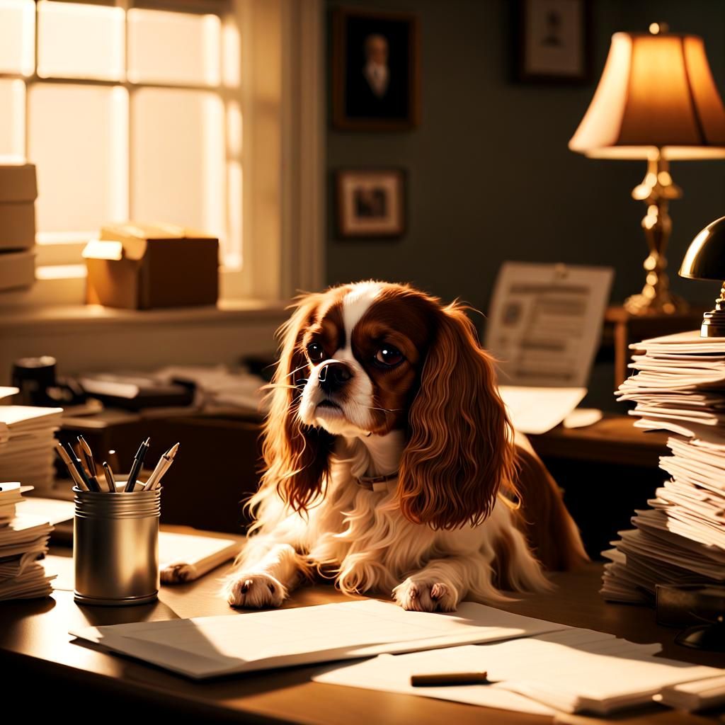 Cavalier King Charles spaniel, filling out taxes
