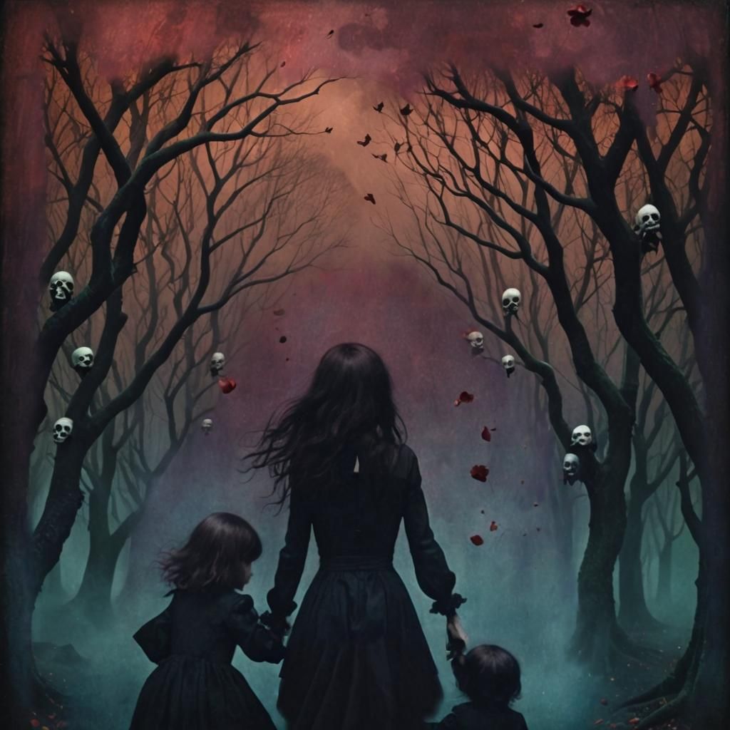 Dark Fairytale Scene in Surreal Style