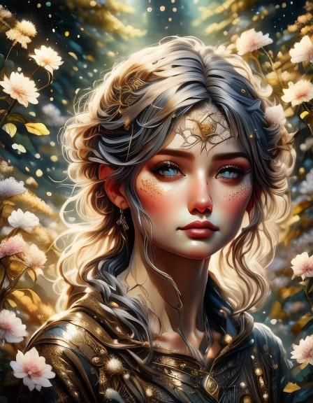 Stunning Oil Painting Portrait with Vibrant Fantasy Elements