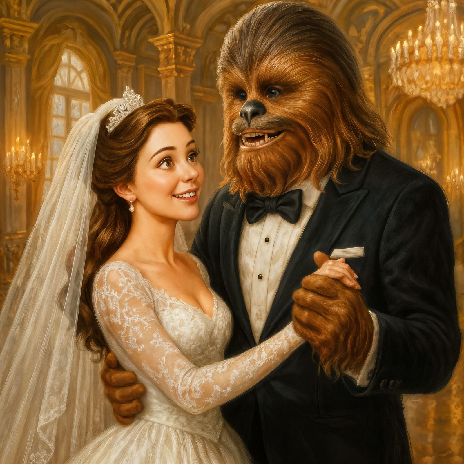 Princess Belle's Wedding Dance with Chewbacca