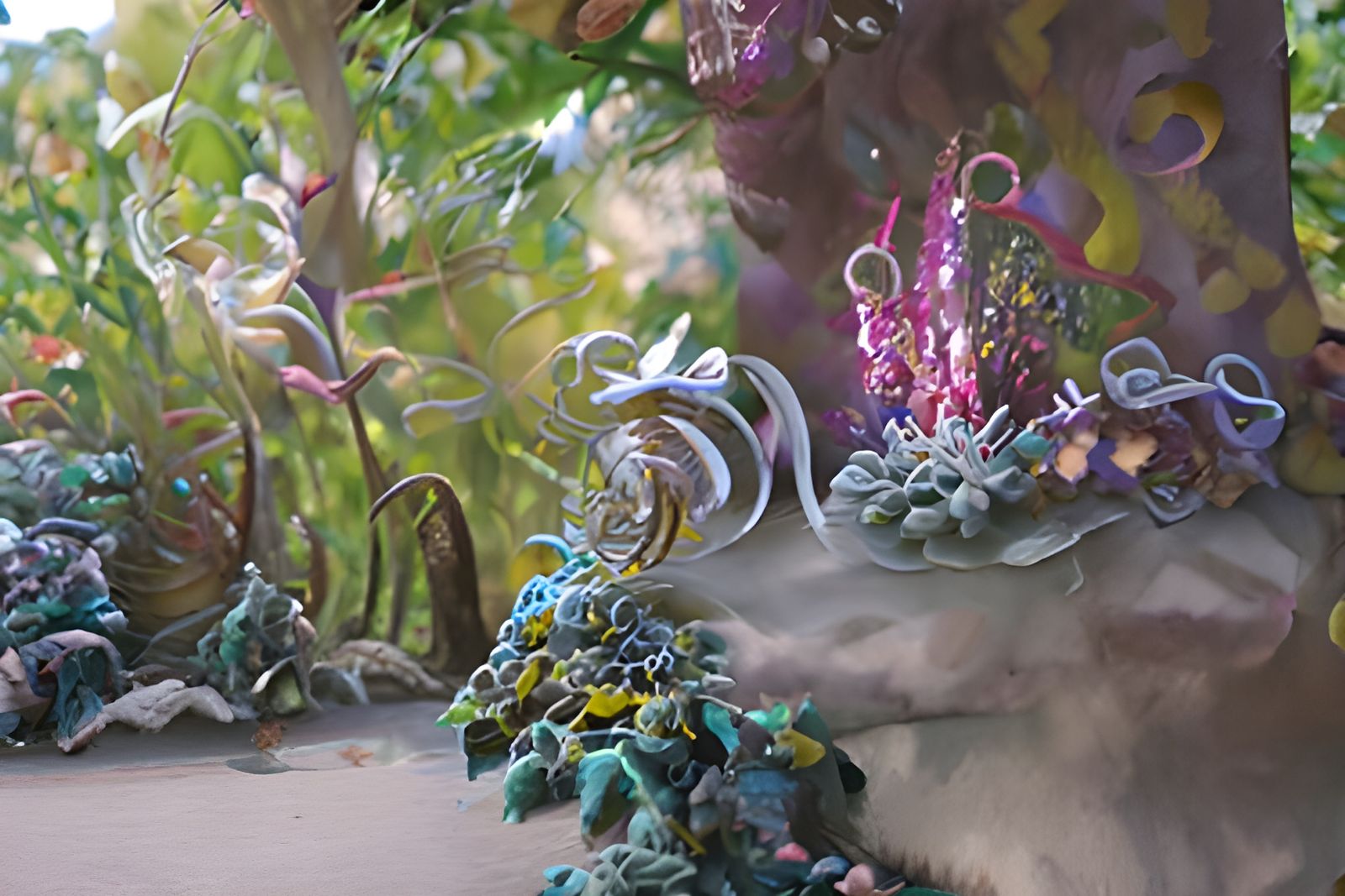 Crystalpunk Underwater Landscape in Volumetric Lighting