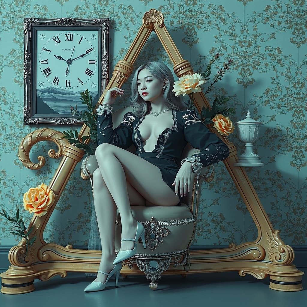 Psychedelic Glamour: A Hyperrealistic 3D Scene