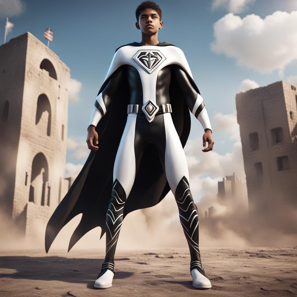 Palestinian Teen Superhero in Detailed Matte Painting