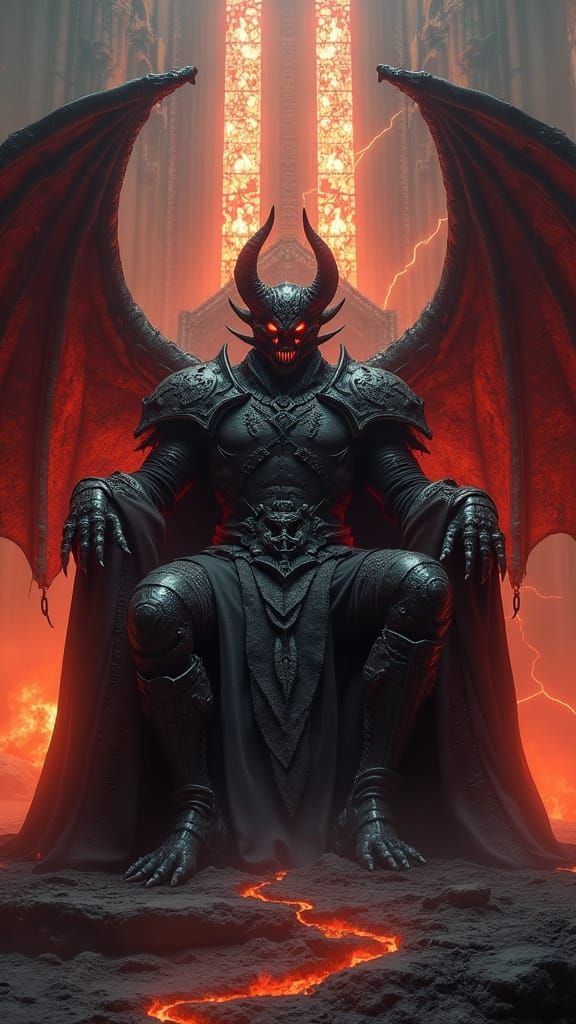 Demonic Monarch Enthroned in Infernal Majesty