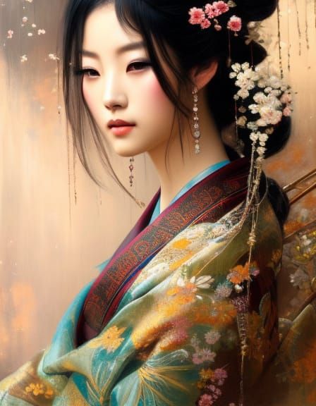 Japanese woman with kimono
