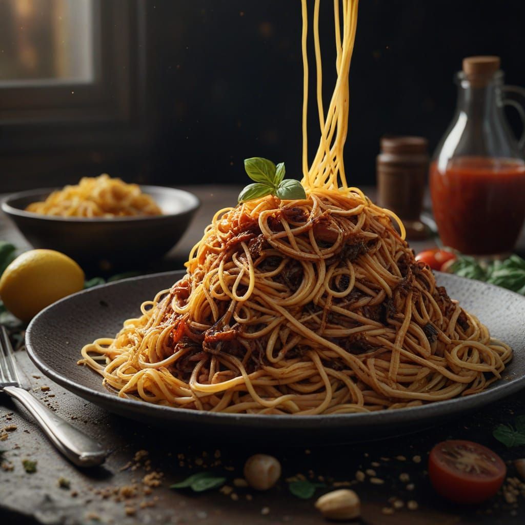 Masterpiece Matte Painting of Spaghetti