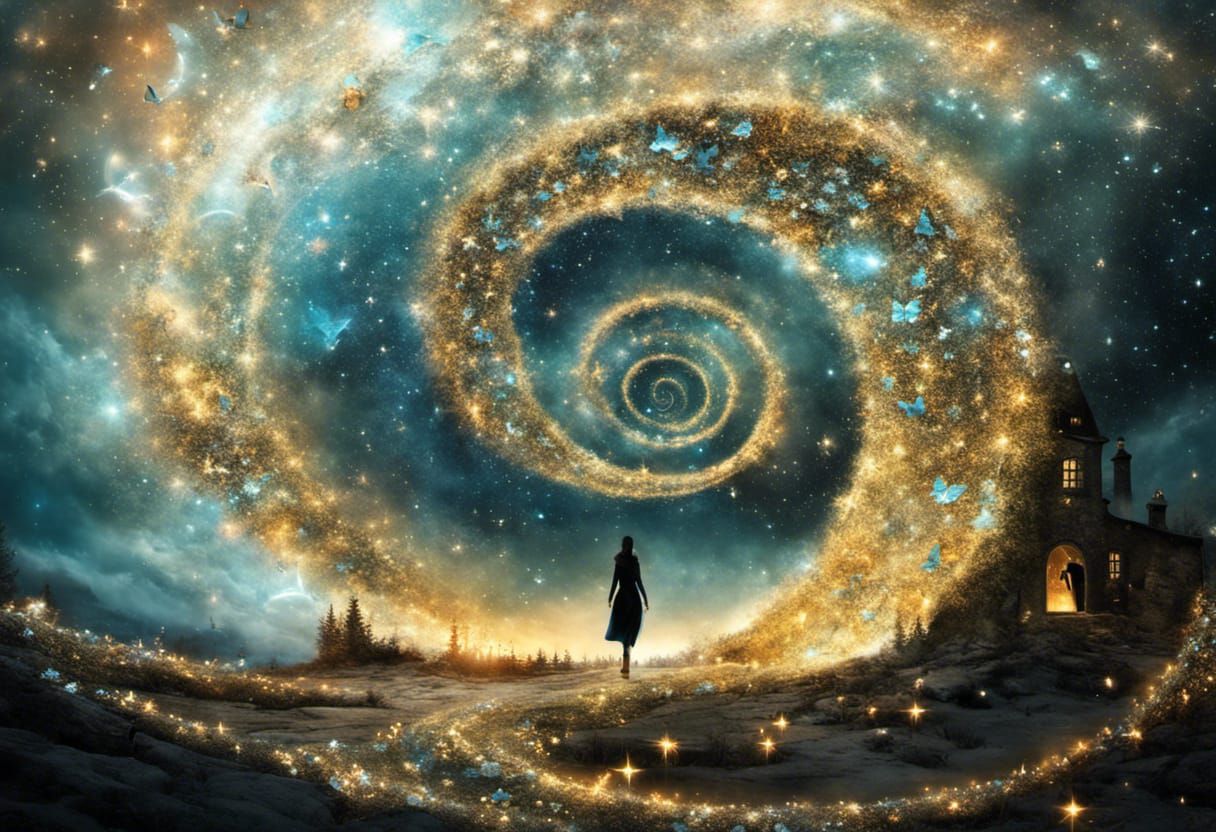 Surreal Stardust Portal to a Starry Galaxy