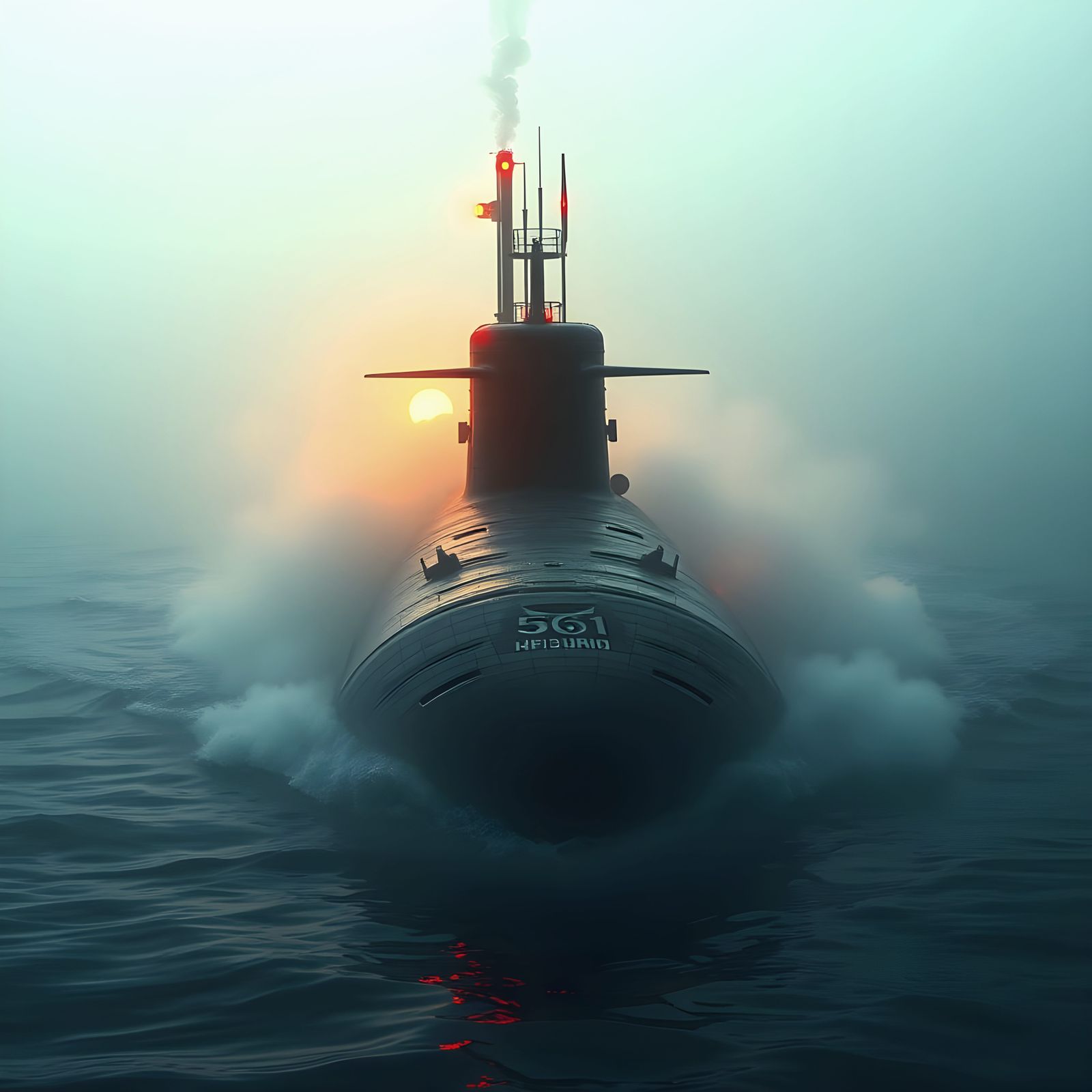 Russian Sub K-561 Surfacing at Dawn
