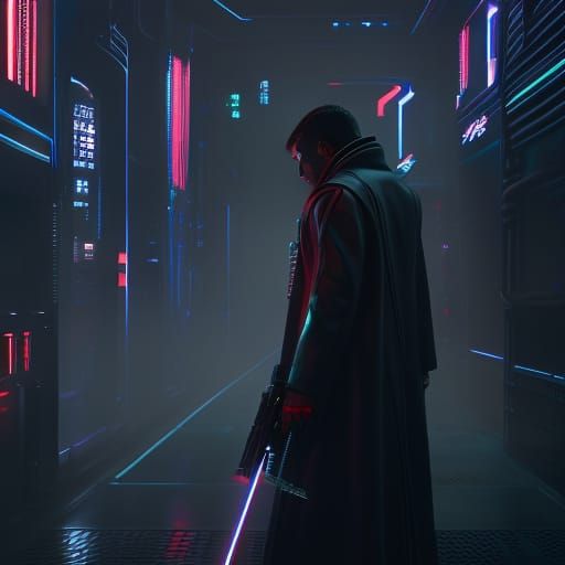 Cyberpunk Cityscape in Neon Style