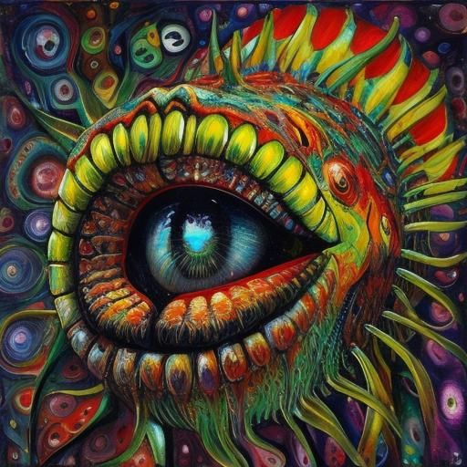 Angler Fish Oil Painting in Pop Surrealism Style