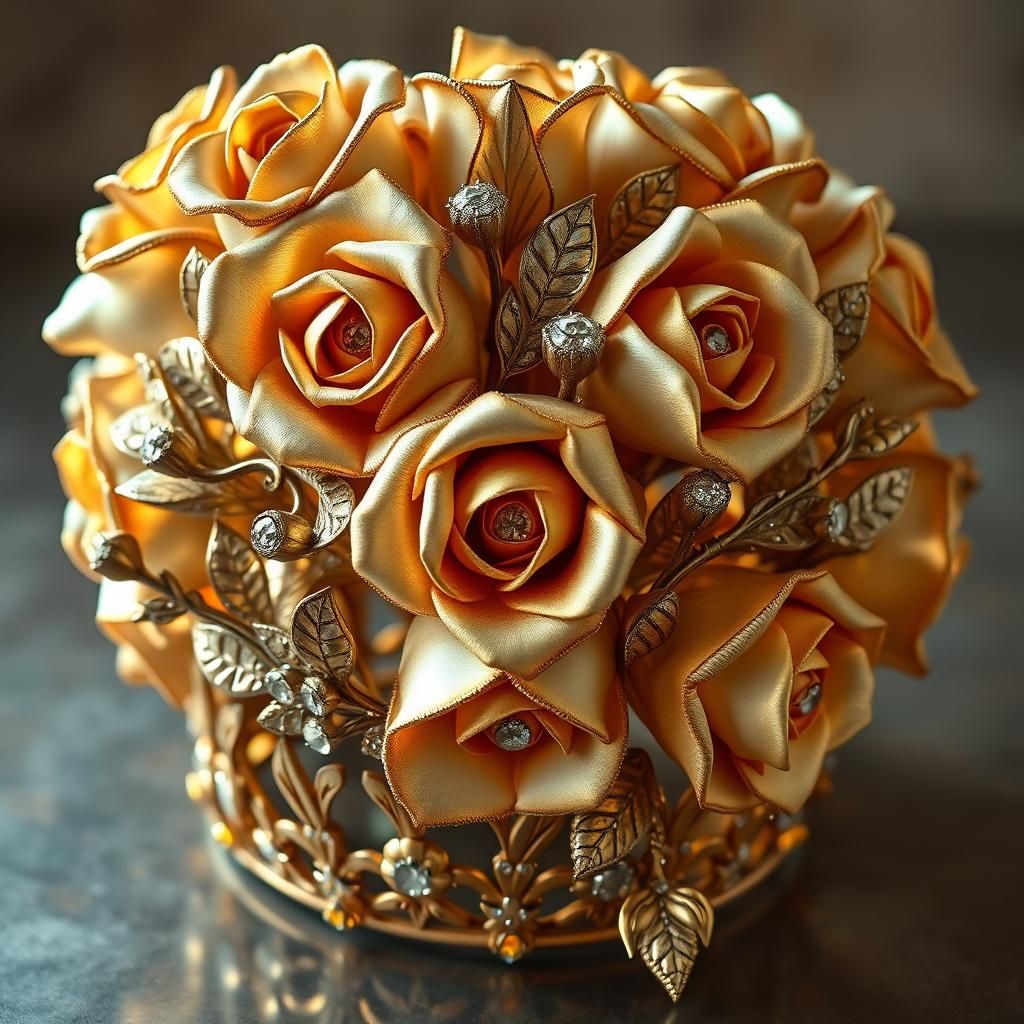 Bejeweled Rose Crown: Art Nouveau Fabergé Style