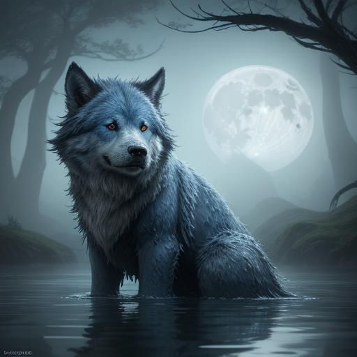 Magical Canine Emerges From Misty Waters