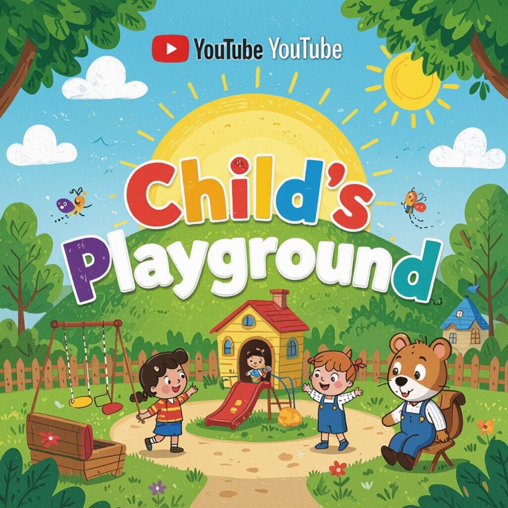 Child's Playground Logo: Sunny Children's Illustration