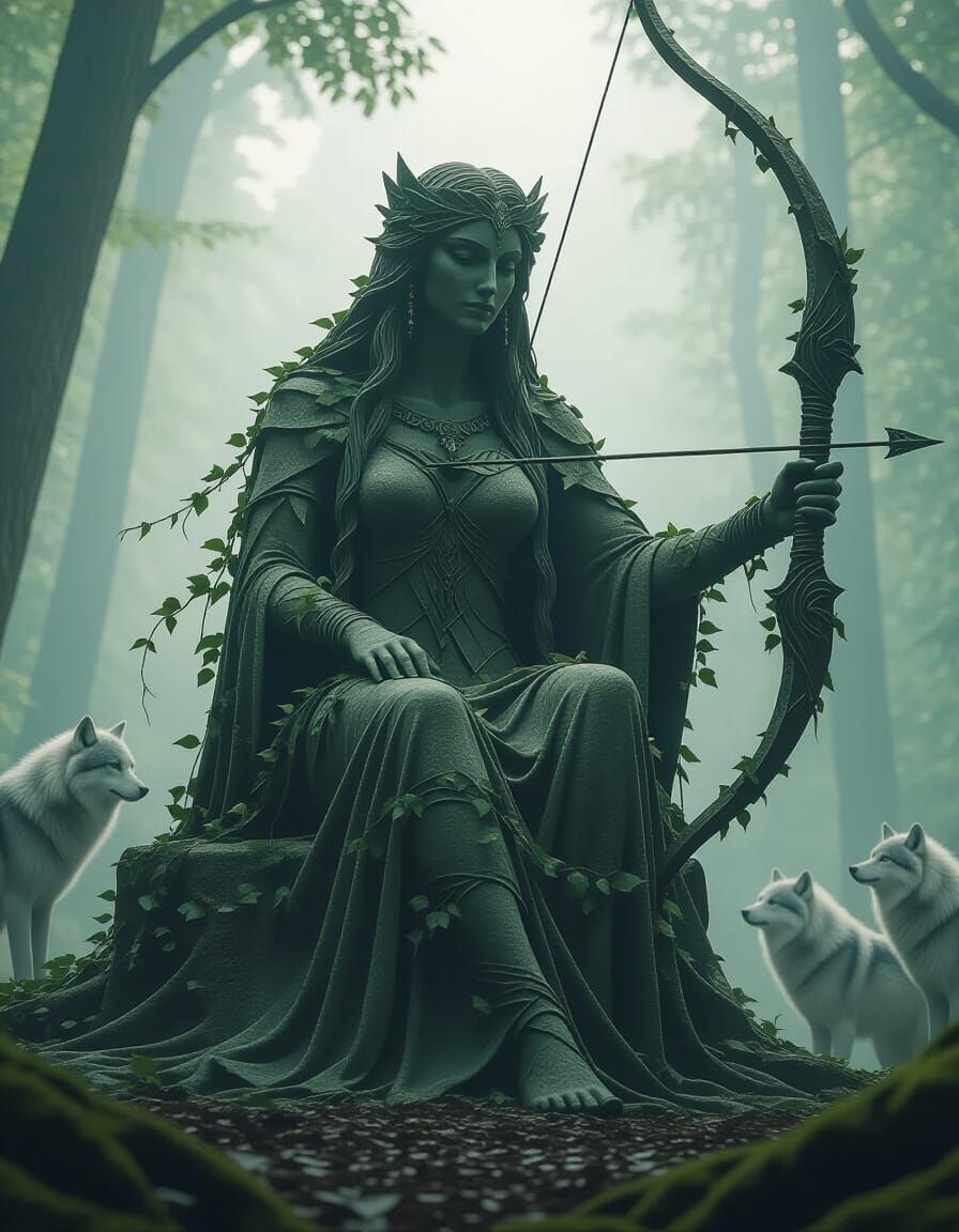 Colossal Stone Forest Goddess Dziewanna Emerges from Earth