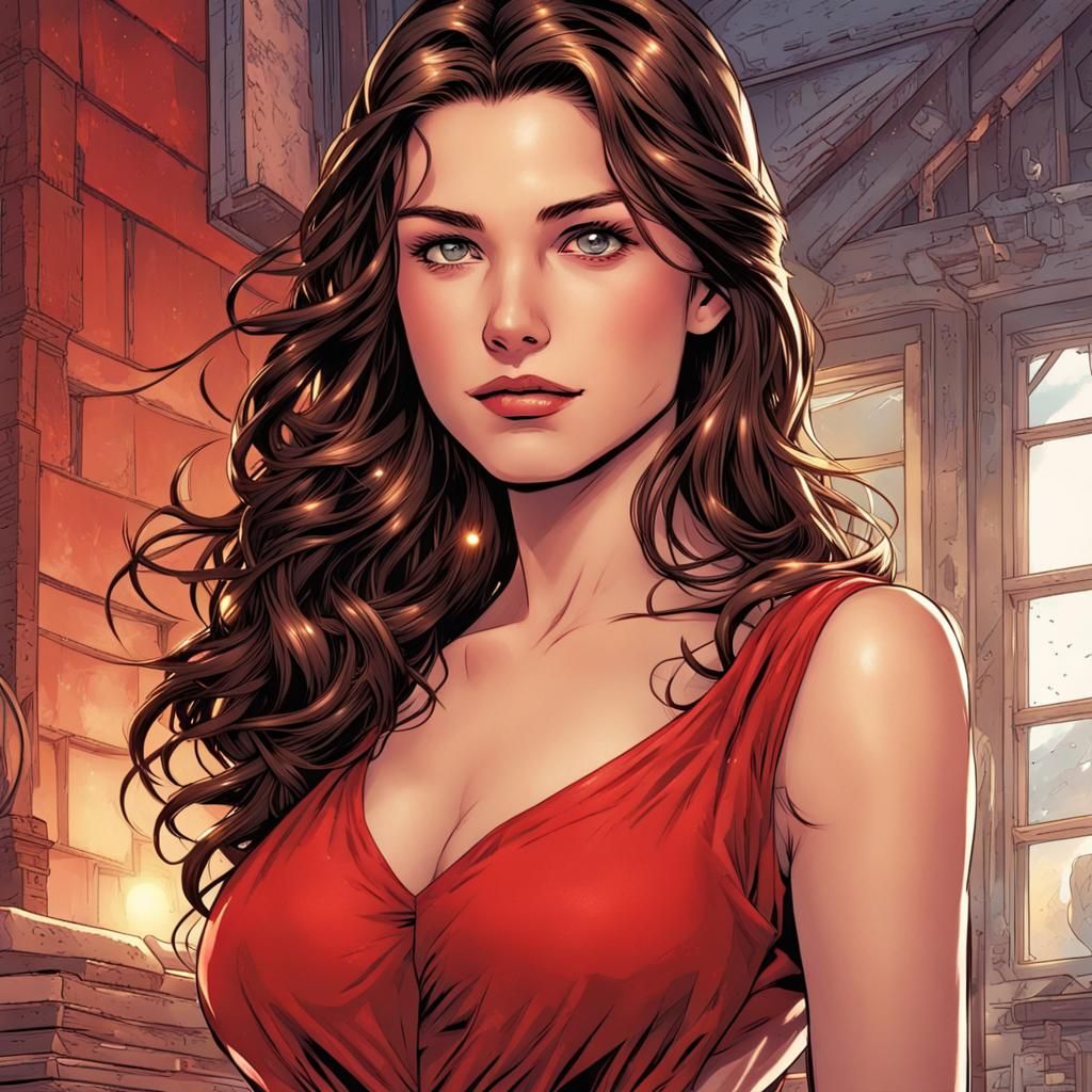 Teenage Girl Portrait in Comic Book Style