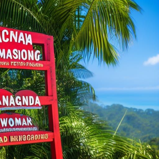 Madagascar Welcome Sign in Beautiful Scenery