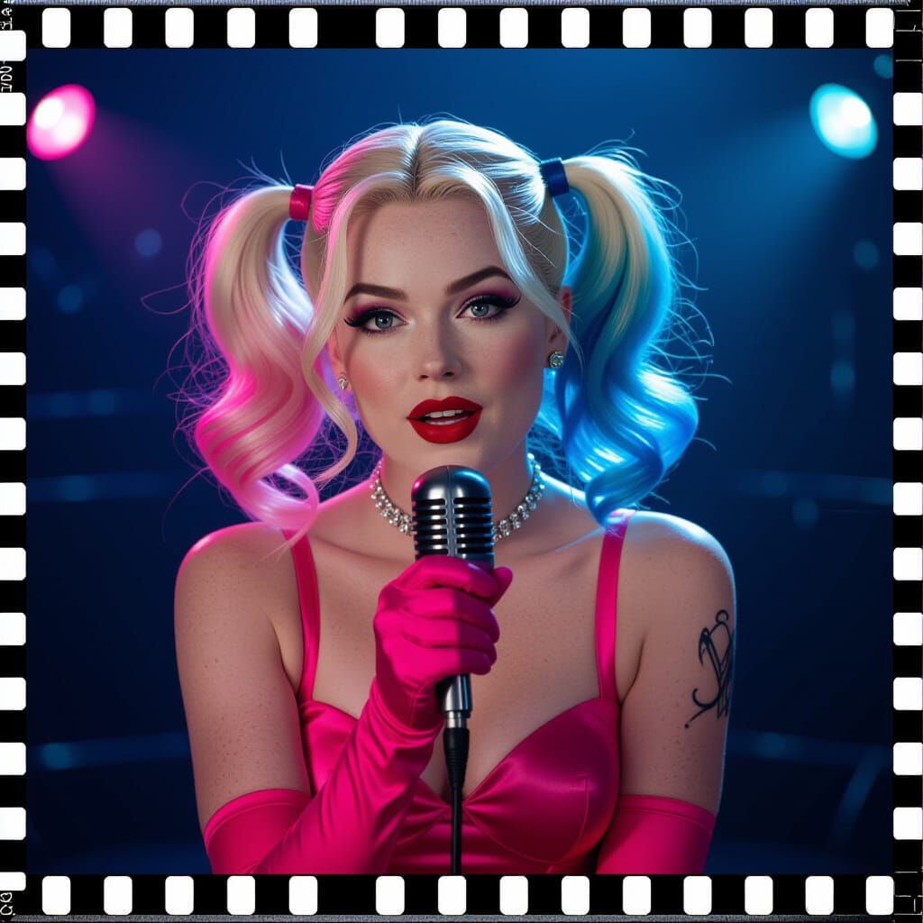 Harley Quinn as Marilyn Monroe in Cinematic Film Still
